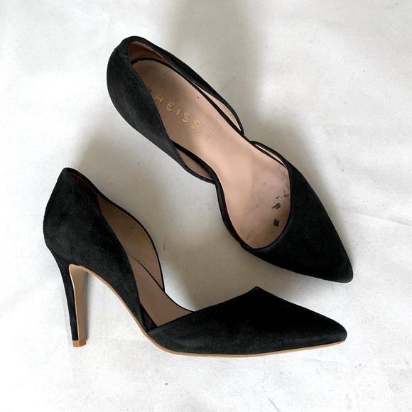 Reiss D’orsay Black Suede Pumps - Picture 2 of 9